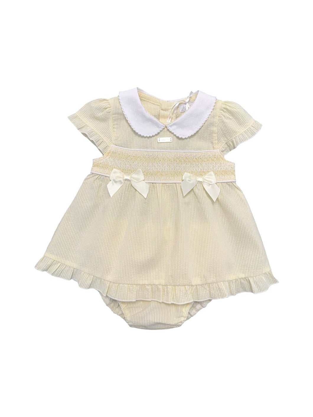 baby Girls Lemon and White Dress Set