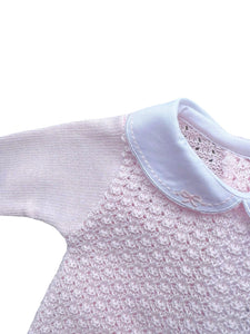 Girls Pink Knit Trouser Set