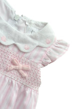 Load image into Gallery viewer, Baby Girls Pink &amp; White Striped Romper