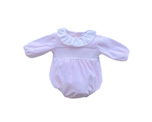 Load image into Gallery viewer, Pink &amp; White Velour Romper
