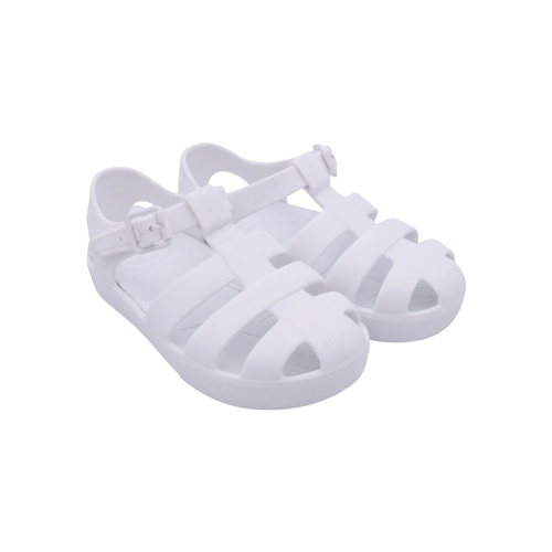 White unisex matt jelly sandals
