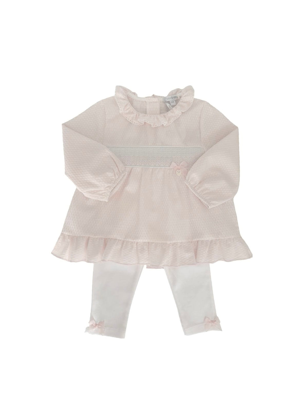 Girls Pink Cotton Top & Legging Set