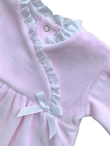 Pink and White Velour all in one