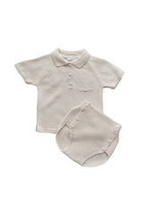 Load image into Gallery viewer, Baby Boys Beige Knitted Short Set - Char-le-maine | Luxury Baby &amp; Children's Wear