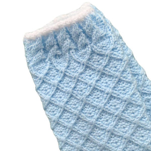 Pale Blue Knitted Knee High Socks