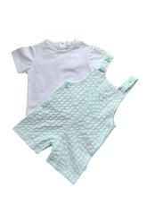 Load image into Gallery viewer, Boys Mint Green Checked Dungaree Short Set - Char-le-maine | Luxury Baby &amp; Children's Wear