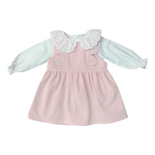 Load image into Gallery viewer, Girls Pink Pinafore Dress Set