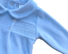 Load image into Gallery viewer, Boys 2-Piece Blue Velour Cotton Set