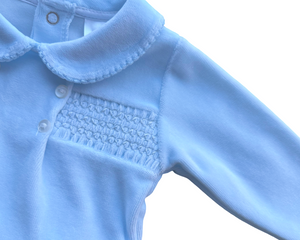 Boys 2-Piece Blue Velour Cotton Set