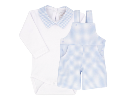 Blue and White Dungaree Set