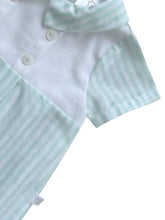 Load image into Gallery viewer, Baby Boys Pale Green &amp; White Romper
