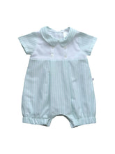 Load image into Gallery viewer, Baby Boys Pale Green &amp; White Romper