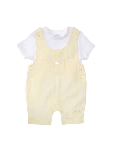 Boys Lemon Cotton Dungaree Set