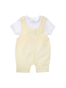 Boys Lemon Cotton Dungaree Set