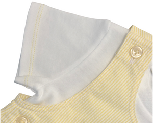 Boys Lemon Cotton Dungaree Set