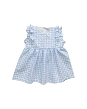 Load image into Gallery viewer, Girls Blue and White Check Dress