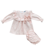 Load image into Gallery viewer, Girls Gingham Dress &amp; Pant set