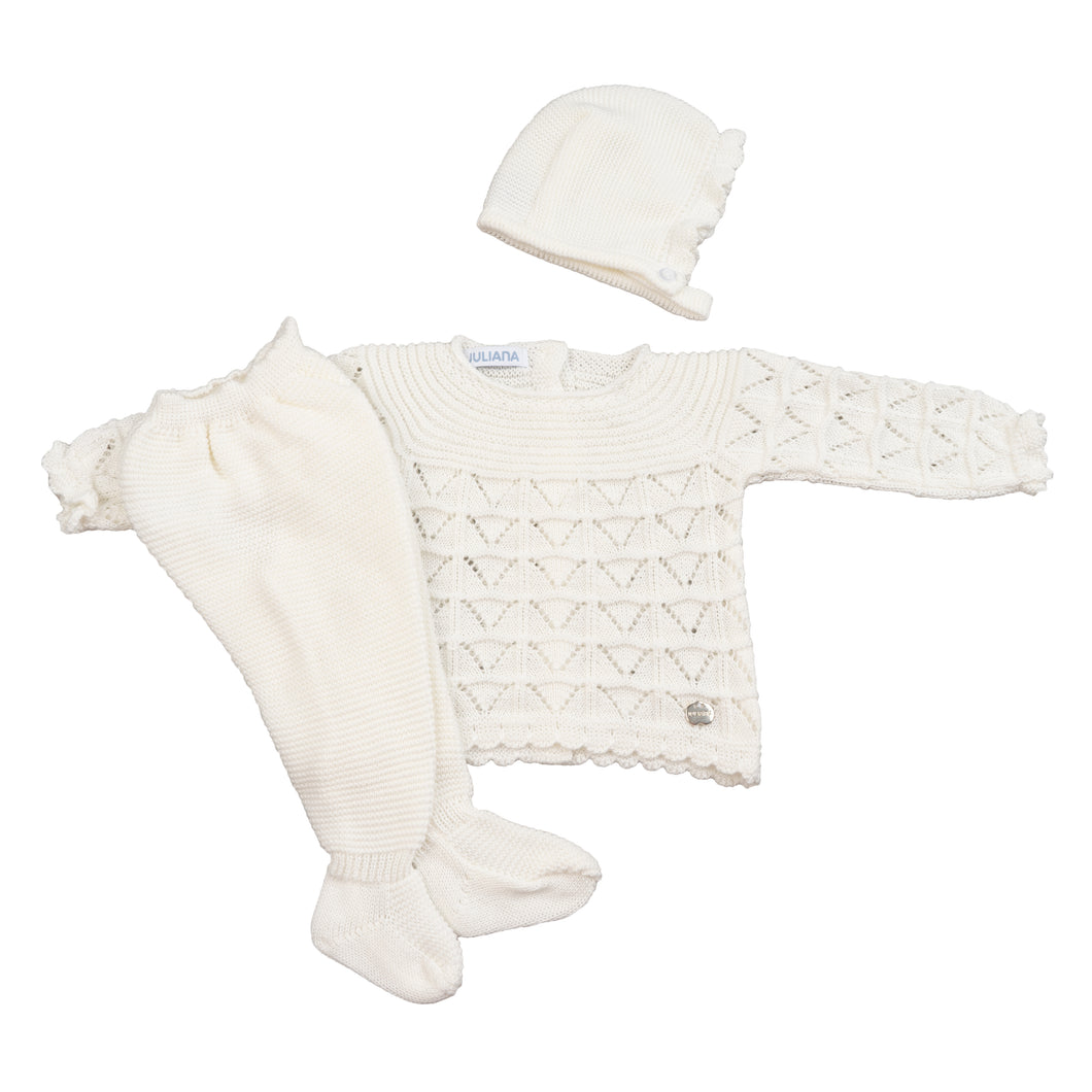 Ivory Knitted 3-Piece Set