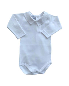 White Cotton Gentleman Collar bodysuit