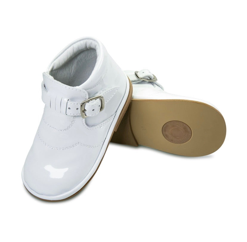 Diego White Patent Boot