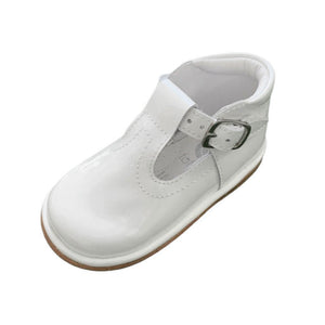 Oren White Patent T-bar shoe