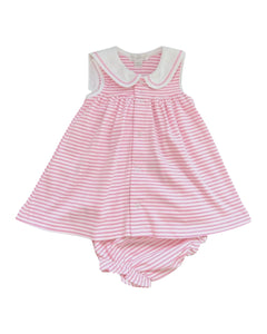 Girls Pink and Stripe Dress