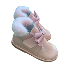 Load image into Gallery viewer, Pink patent fur trim boot