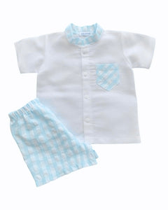 Mint Green Gingham Short Set