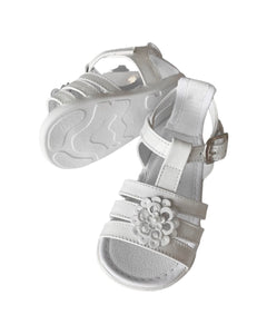 Girls White Patent Sandal