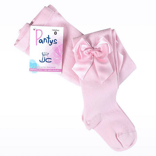 Plain tights with double bow - Char-le-maine | Luxury Baby & Children's Wear