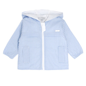 Blue & White Gingham Check Lightweight Jacket