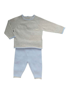 Pale Grey Knitted Trouser Set