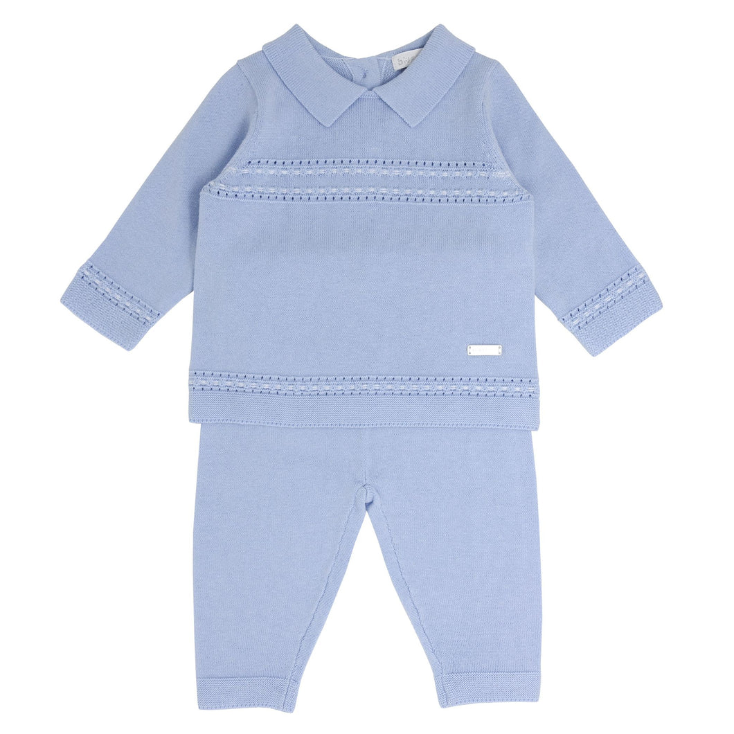 Pale Blue Knitted Trouser Set