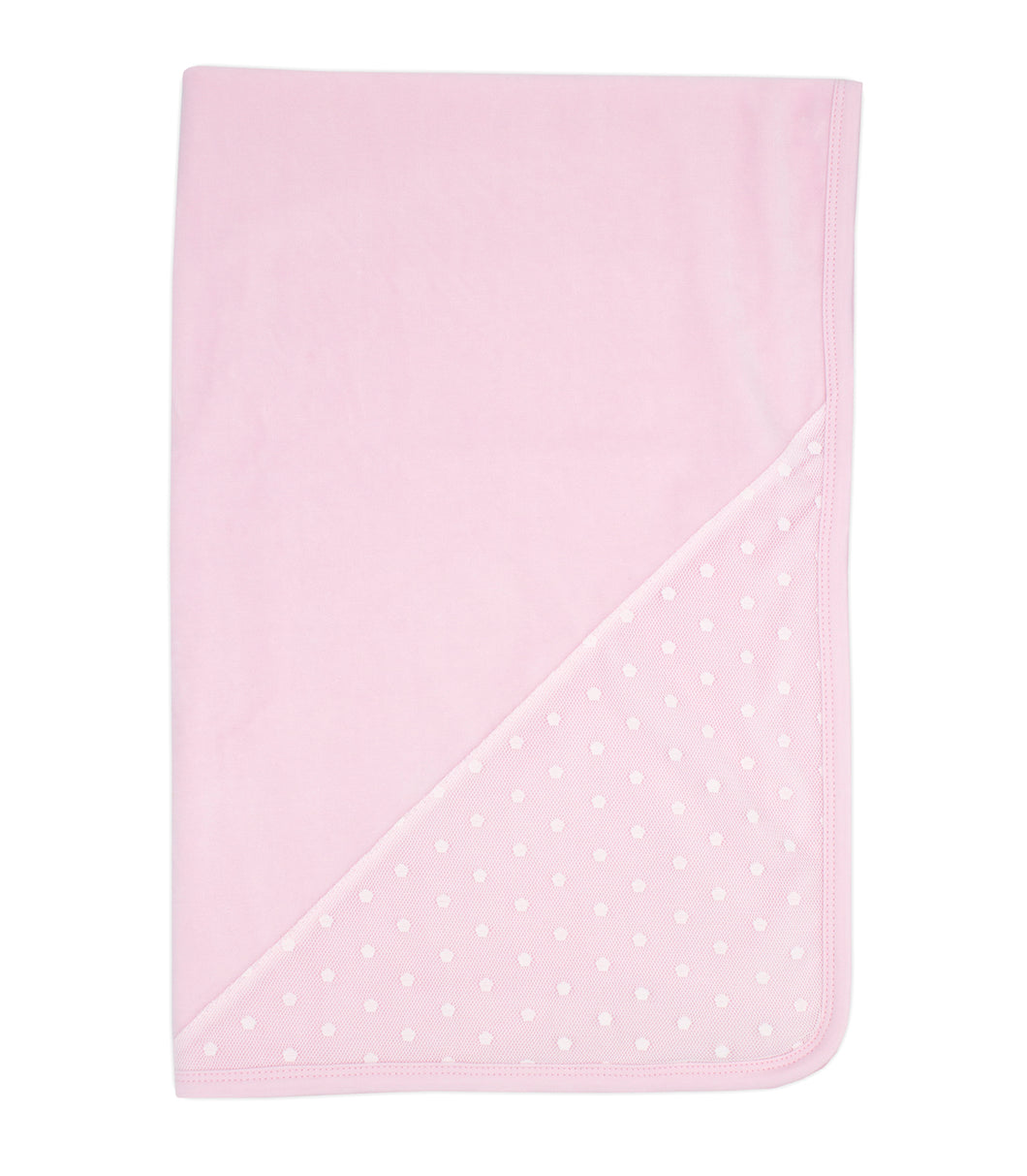 Pink Velour Polka Dot Blanket
