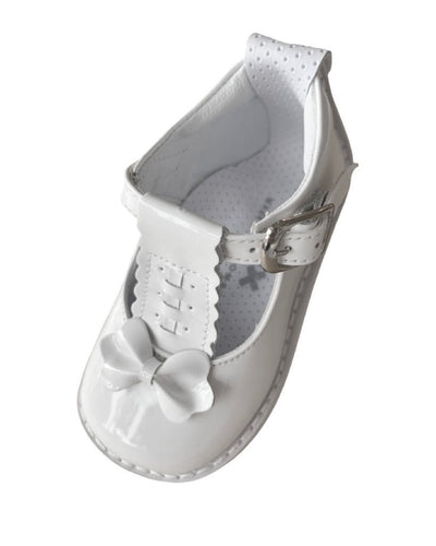 Girls White Patent Shoe