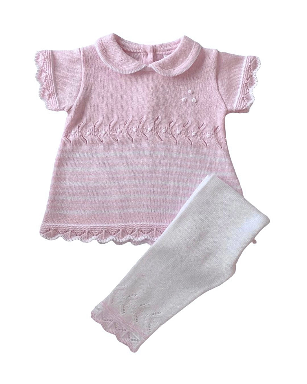 Pale Pink Knitted Trouser Set