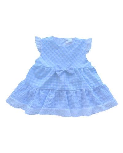 Blue and White Check Dress