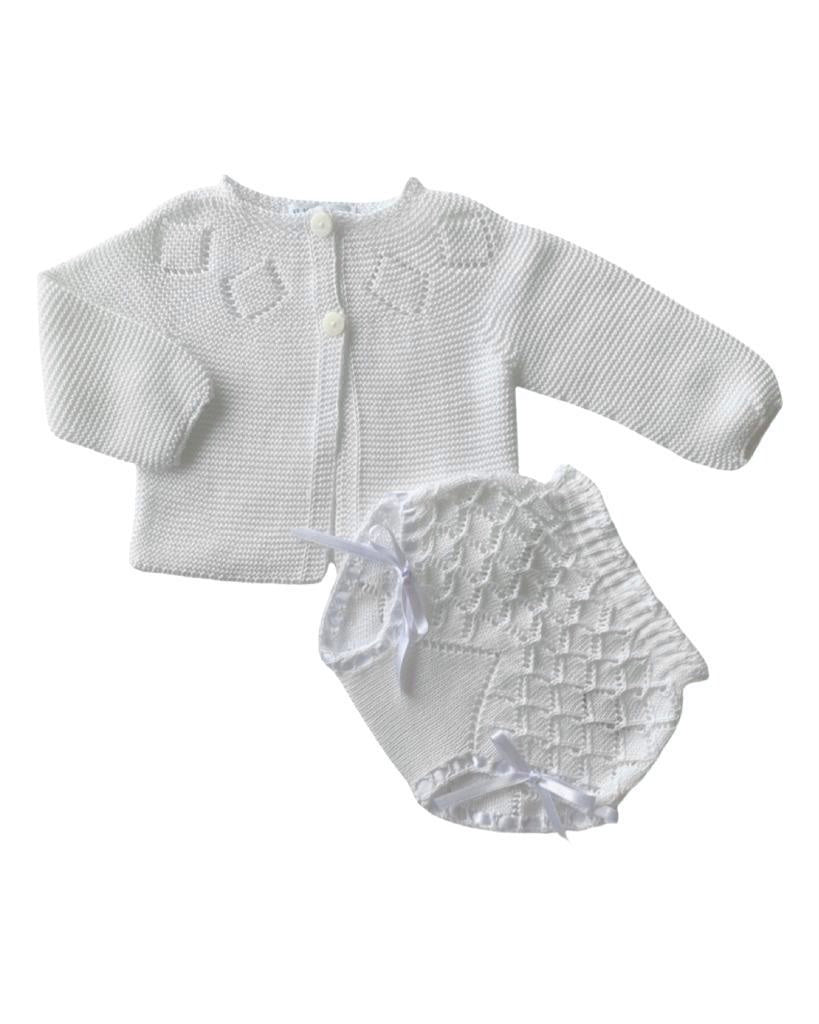 White Knitted 2-Piece Set