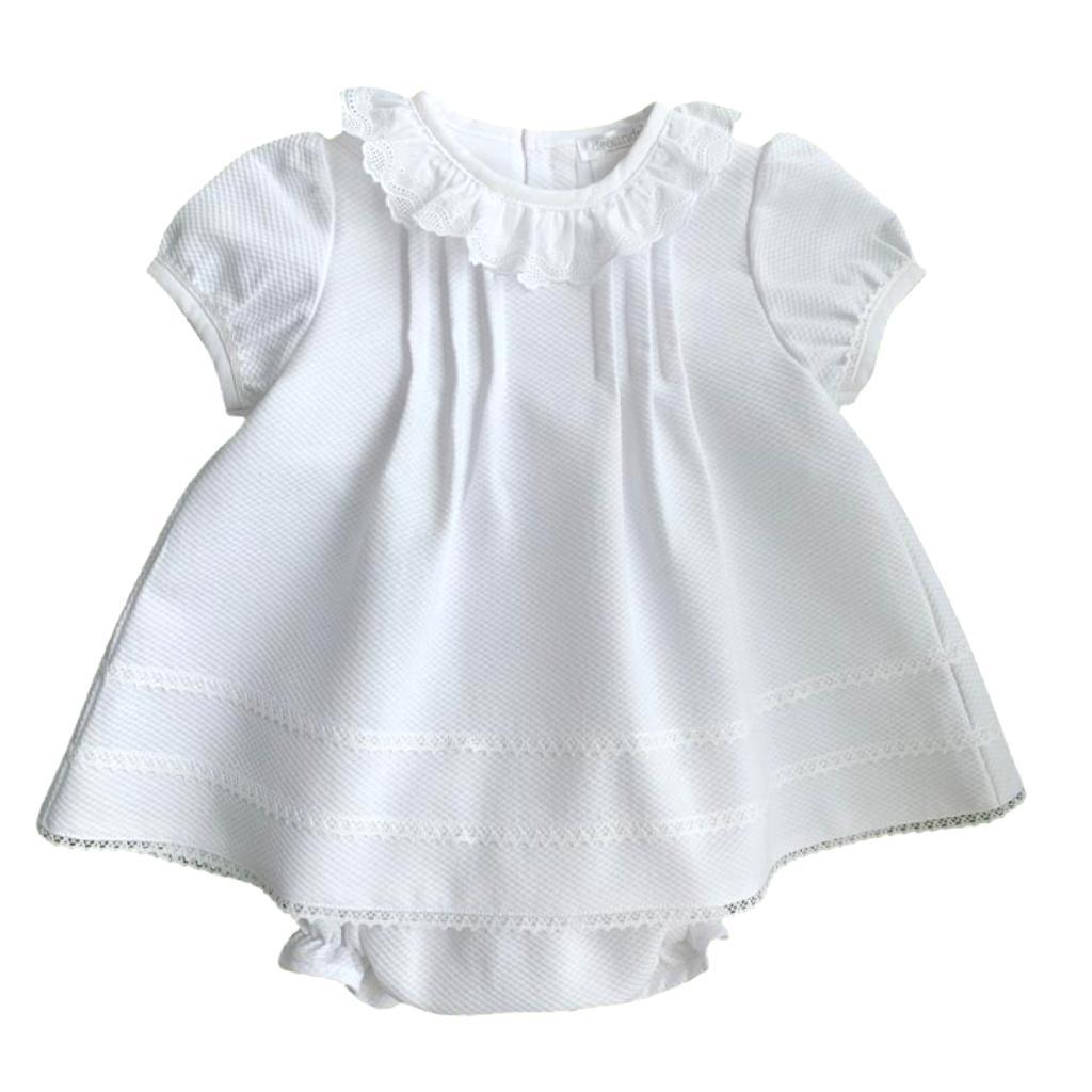 White occasional dress and bloomers