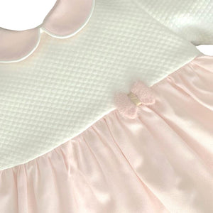 Pale Pink and Winter White Cotton Dress