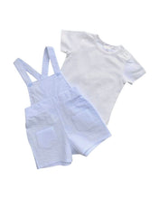 Load image into Gallery viewer, Blue Cotton Dungaree Short Set