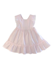 Load image into Gallery viewer, Girls Pink and White Stripped Cotton Dress