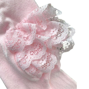 Pink Cotton Frilly Bottom Tights