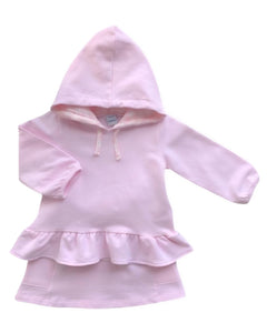 Girls Pink Jersey Hooded Skirt Set