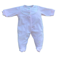 Load image into Gallery viewer, White Cotton Velour Babygrow