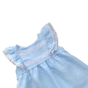 Blue Lace Trim Dress