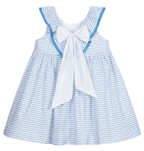 Girls Blue and White Nautical Dress