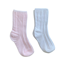 Load image into Gallery viewer, 2 Pack Baby Socks White &amp; Pink