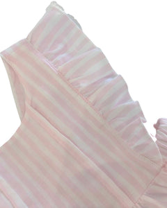 Girls Pink and White Stripped Cotton Dress