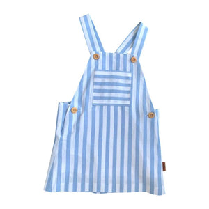 Girls Blue Stripe Pinafore